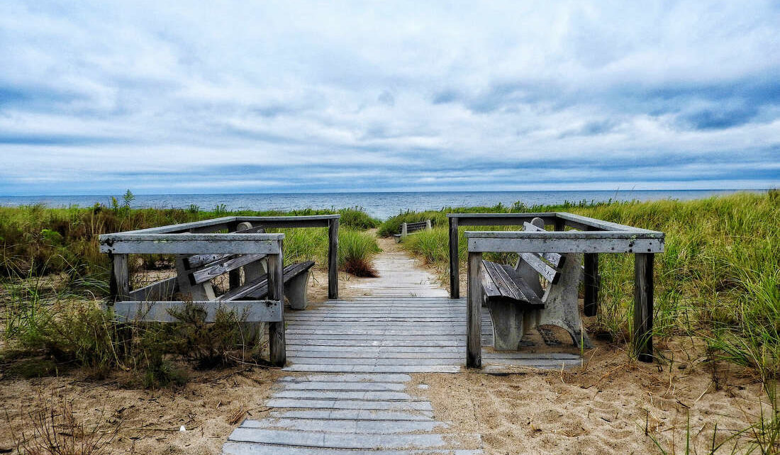 A beach trail in Seabrook, Texas.